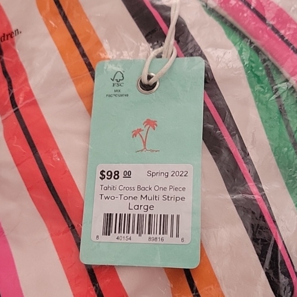 NWT Marine Layer Tahiti Cross Back One Piece Two-Tone Multi Stripe Swimming Suit - Picture 5 of 8